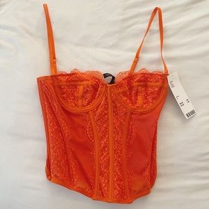URBAN OUTFITTERS ORANGE CORSET TOP